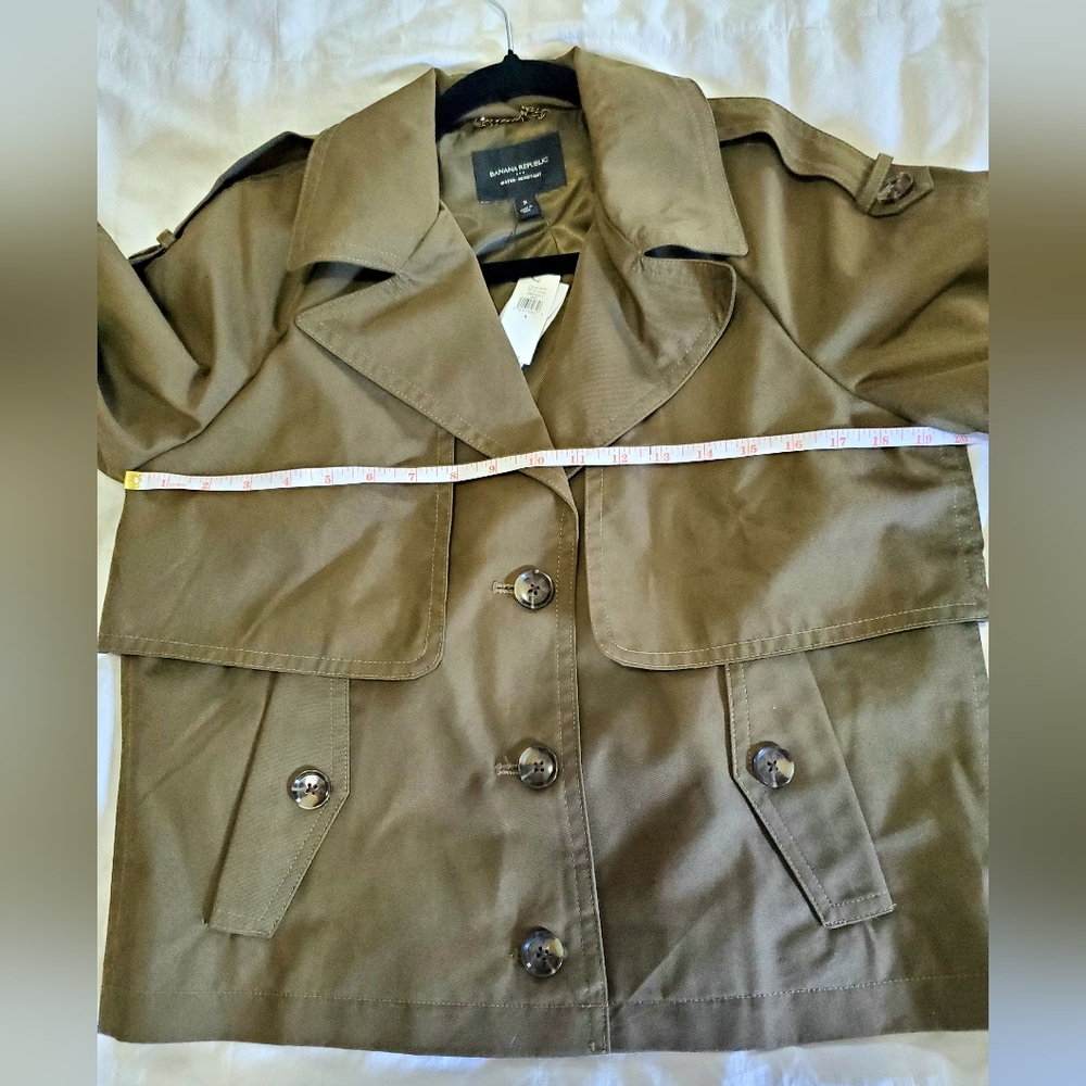 NWT New Heritage Olive Short Trench Jacket Size Small By Banana Republic Factory - Picture 7 of 11